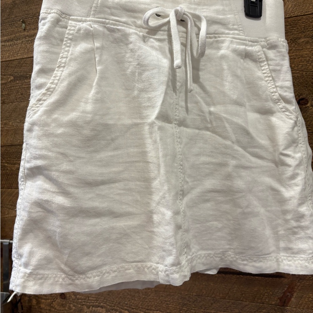 Athleta white linen skirt